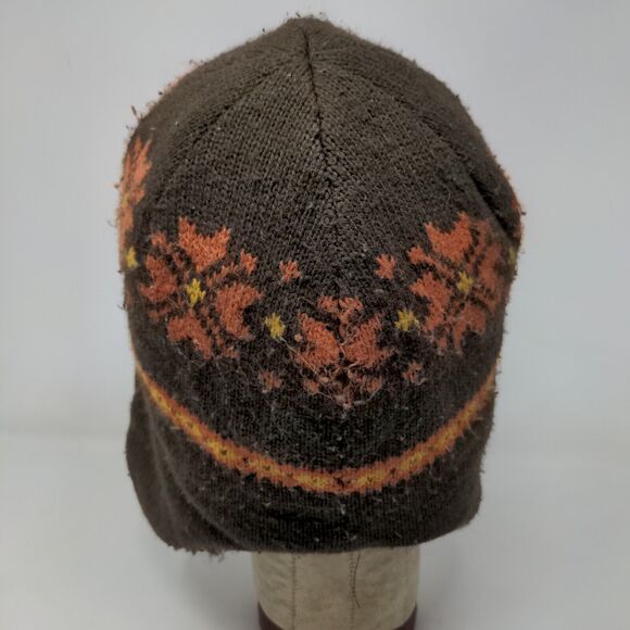 Unbranded Men's Knit Trapper Hat Fair Isle Brown One Size Ear Flaps Vegan Fur - Picture 6 of 8